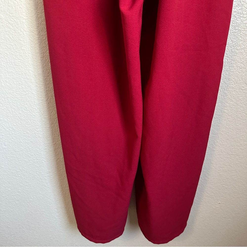 Julia Jordan Red Pantsuit Wide Leg Sz 2 Puff Sleeves - Picture 10 of 12